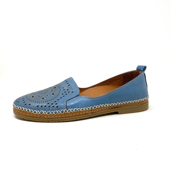Spring Step Ingrid Sky Blue Leather Loafer Slip-On Shoes Size 41 (US 9.5–10) - Picture 1 of 7
